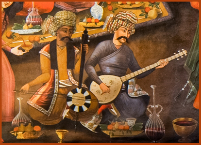 Old Painting - Musicians Playing Kamanche and Stringed Instrumment Old Painting - Musicians Playing Kamanche and Stringed Instrumment